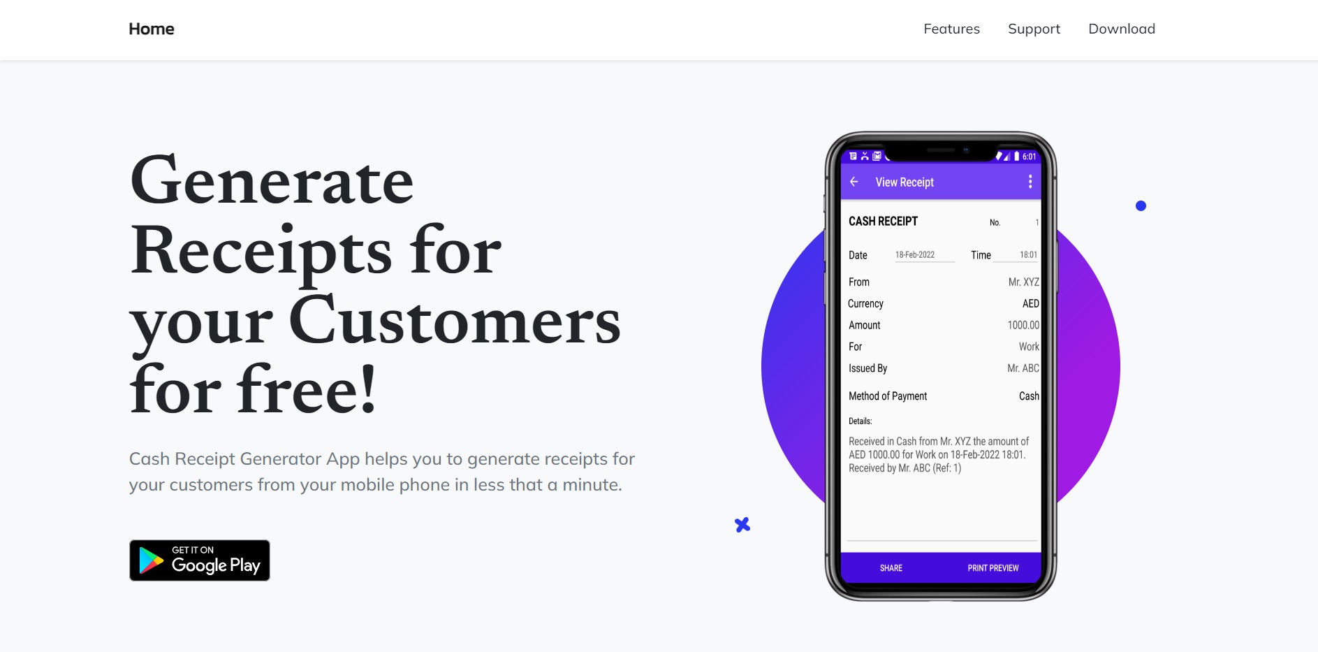 Cash Receipt Generator App